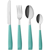 EXZACT Cubertería 16 Piezas Acero inoxidable con mangos anchos de plástico - 4 x cena tenedors- 4 x cuchillos- 4 x…